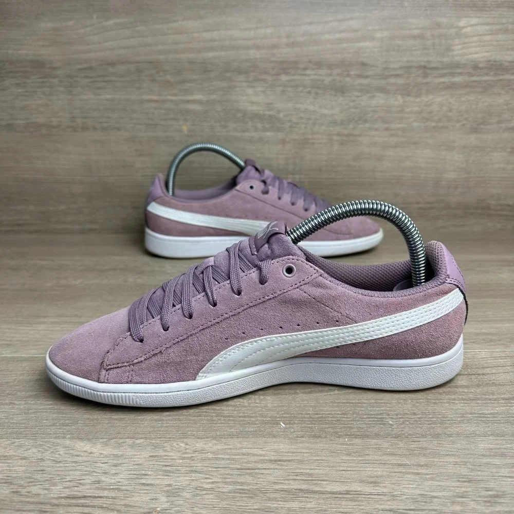 Puma Suede Sneakers Women's Size 8 Light Purple White Shoes - Picture 5 of 7